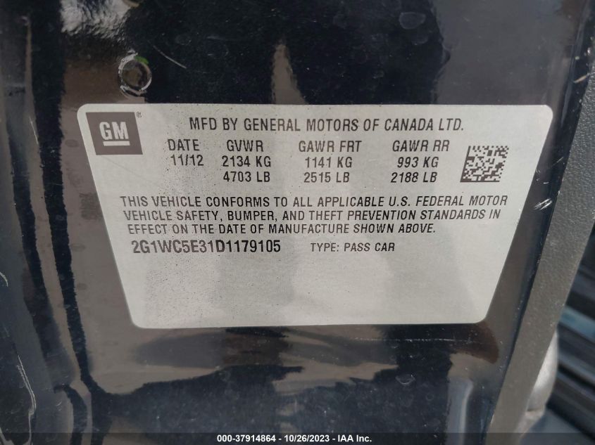 2013 CHEVROLET IMPALA LTZ - 2G1WC5E31D1179105