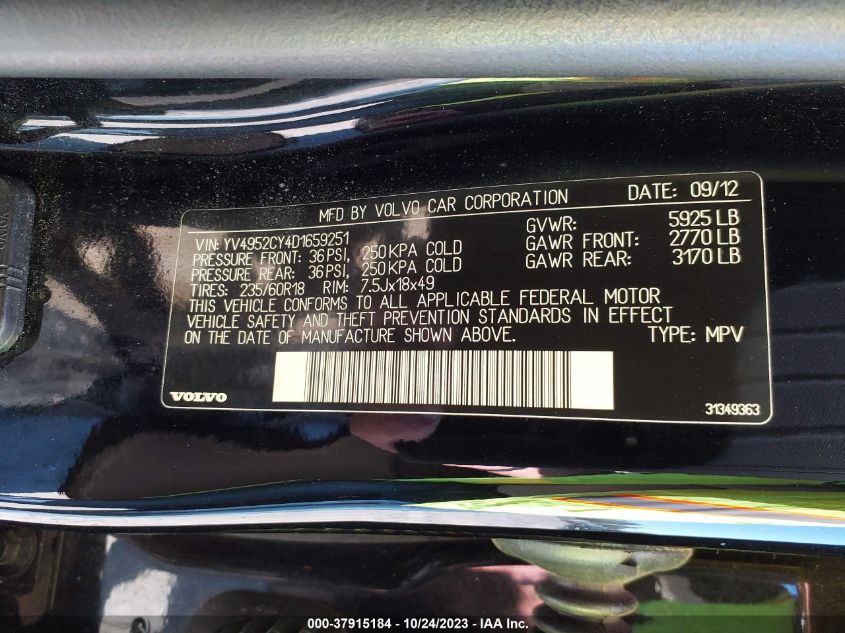 2013 VOLVO XC90 - YV4952CY4D1659251