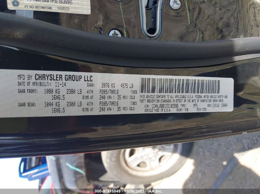 2015 JEEP PATRIOT SPORT - 1C4NJRBB1FD183996