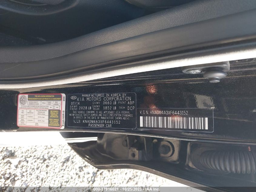 2015 KIA RIO LX - KNADM4A3XF6443152