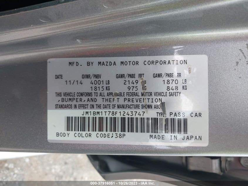 2015 MAZDA MAZDA3 I SV - JM1BM1T78F1243747