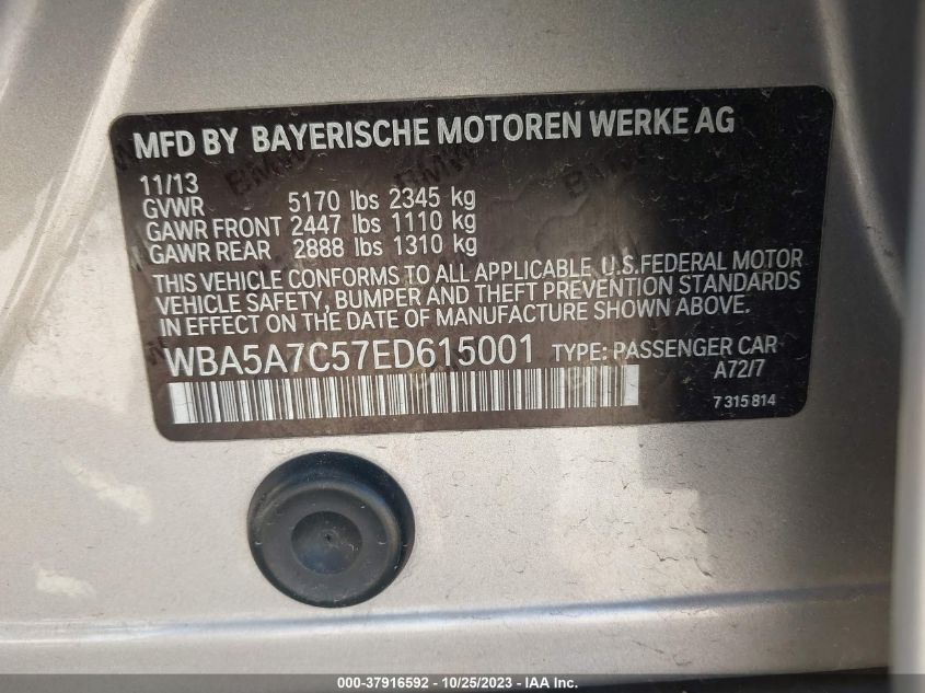 2014 BMW 528I XDRIVE WBA5A7C57ED615001