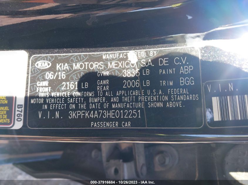 2017 KIA FORTE LX - 3KPFK4A73HE012251