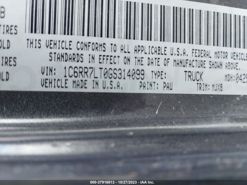 2016 RAM 1500 SLT - 1C6RR7LT0GS314099