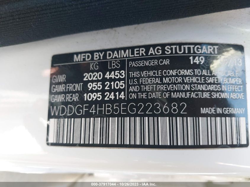 2014 MERCEDES-BENZ C 250 WDDGF4HB5EG223682