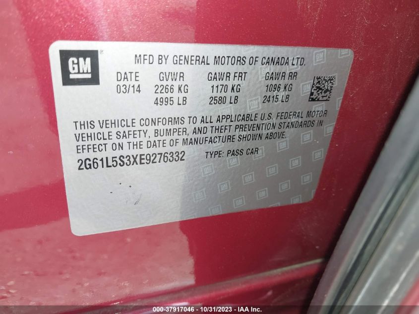 2014 CADILLAC XTS - 2G61L5S3XE9276332