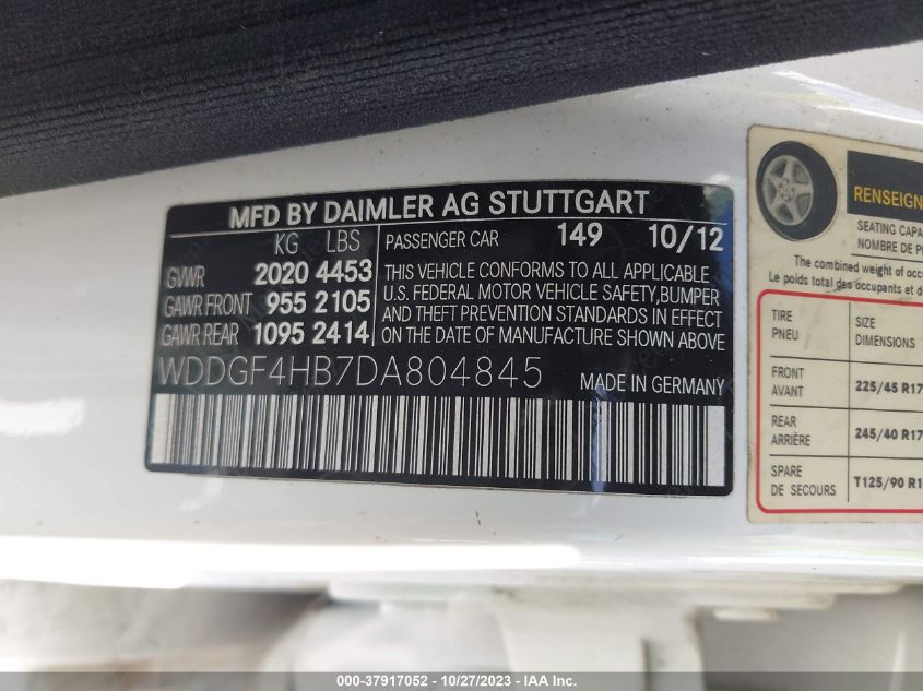 2013 MERCEDES-BENZ C 250 SPORT/LUXURY - WDDGF4HB7DA804845
