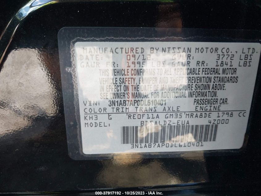 2013 NISSAN SENTRA SV - 3N1AB7AP0DL610401