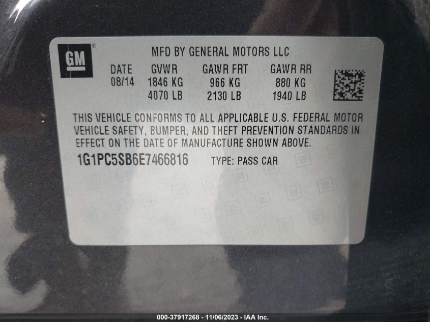 2014 CHEVROLET CRUZE 1LT - 1G1PC5SB6E7466816