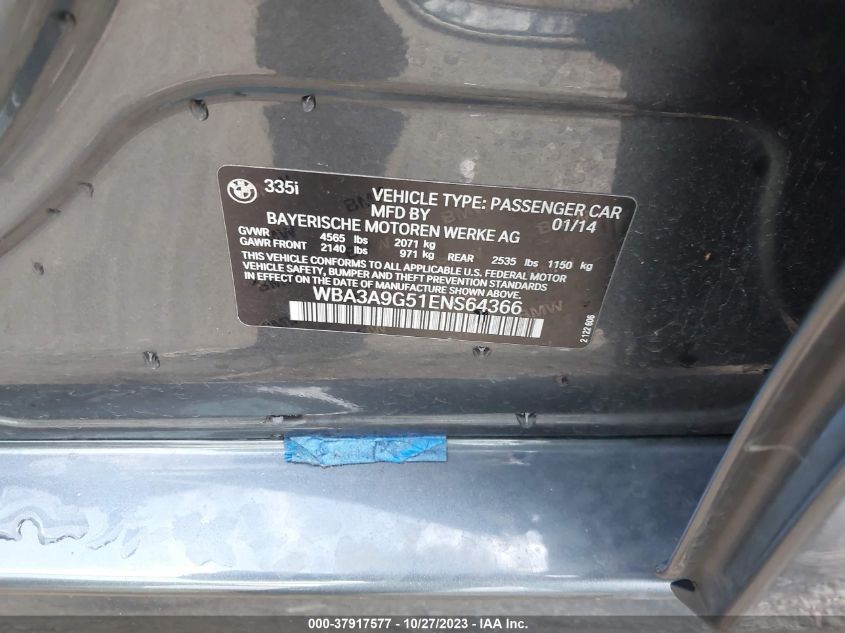 2014 BMW 335I WBA3A9G51ENS64366