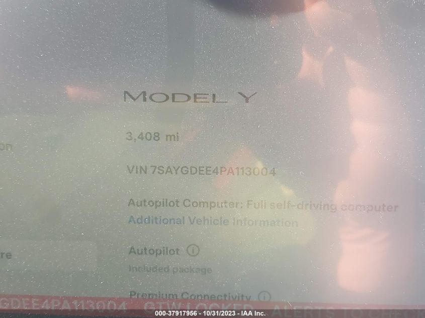 2023 TESLA MODEL Y - 7SAYGDEE4PA113004