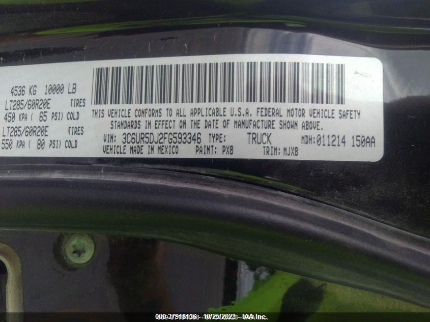 2015 RAM 2500 BIG HORN - 3C6UR5DJ2FG593346