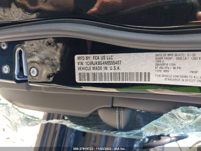 2022 JEEP GRAND CHEROKEE L LIMITED - 1C4RJKBG4N8555407