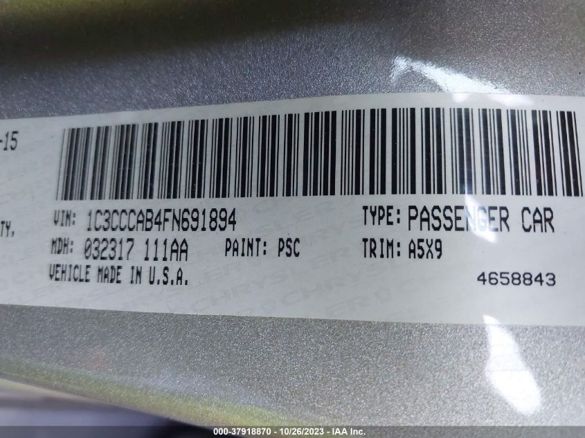 2015 CHRYSLER 200 LIMITED - 1C3CCCAB4FN691894