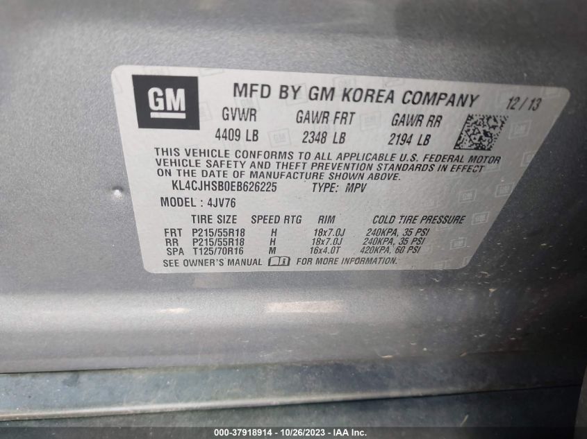 2014 BUICK ENCORE PREMIUM - KL4CJHSB0EB626225