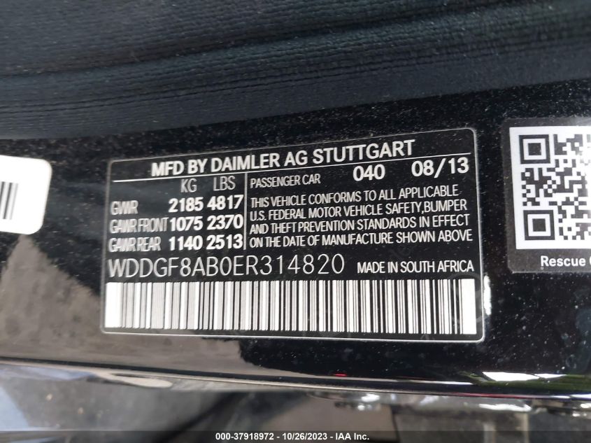 2014 MERCEDES-BENZ C-CLASS C 300 - WDDGF8AB0ER314820