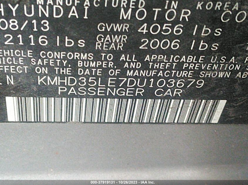 2013 HYUNDAI ELANTRA GT - KMHD35LE7DU103679