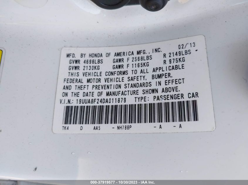 2013 ACURA TL - 19UUA8F24DA011879