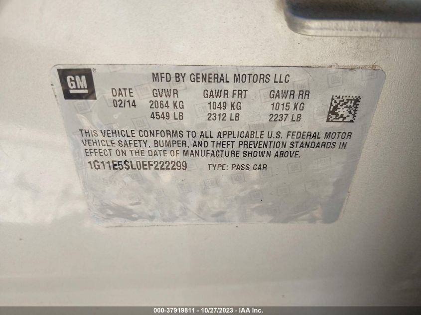 2014 CHEVROLET MALIBU LT - 1G11E5SL0EF222299