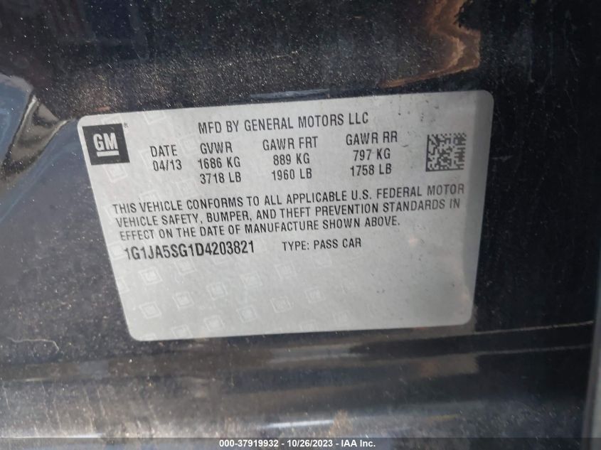 2013 CHEVROLET SONIC LS - 1G1JA5SG1D4203821