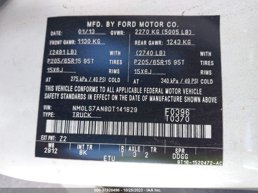 2013 FORD TRANSIT CONNECT XL - NM0LS7AN8DT141829