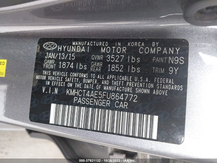 2015 HYUNDAI ACCENT GLS - KMHCT4AE5FU864772