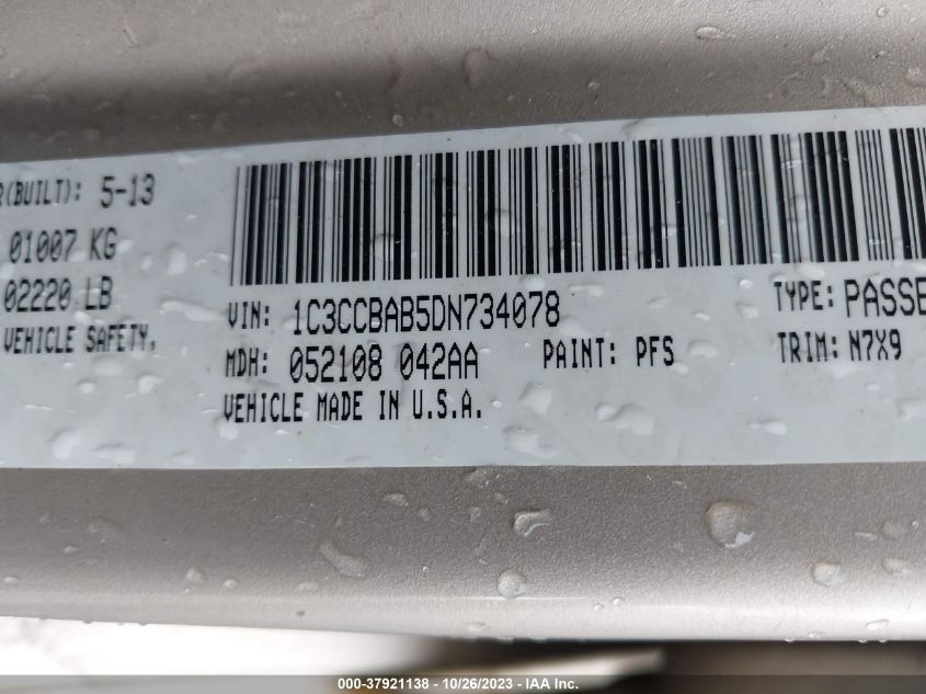 2013 CHRYSLER 200 LX - 1C3CCBAB5DN734078