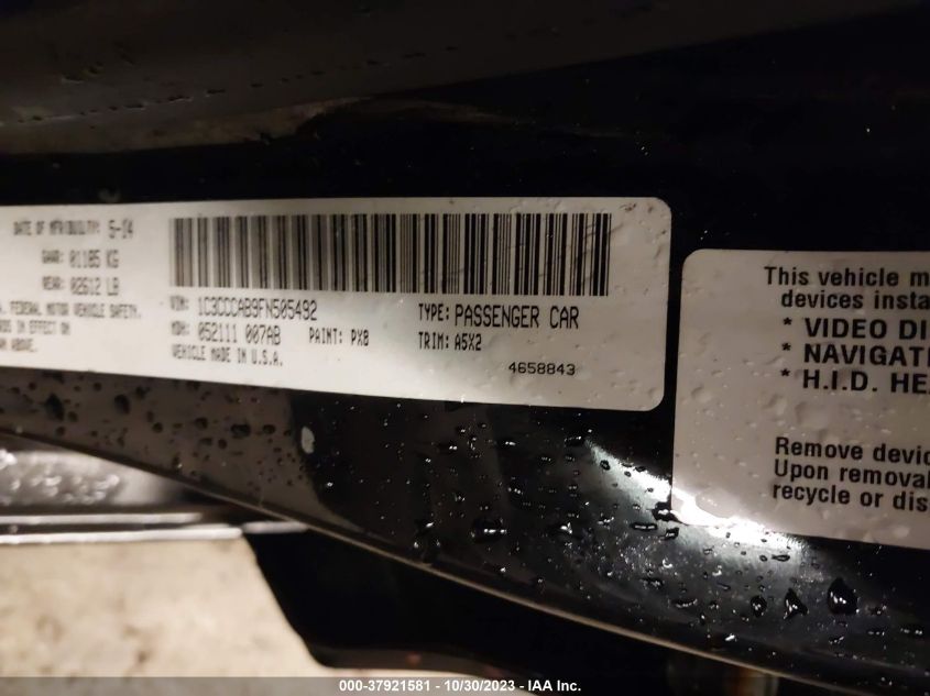 2015 CHRYSLER 200 LIMITED - 1C3CCCAB9FN505492