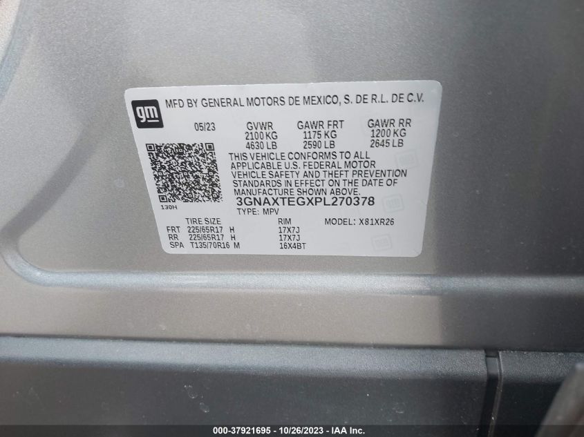 2023 CHEVROLET EQUINOX LT - 3GNAXTEGXPL270378