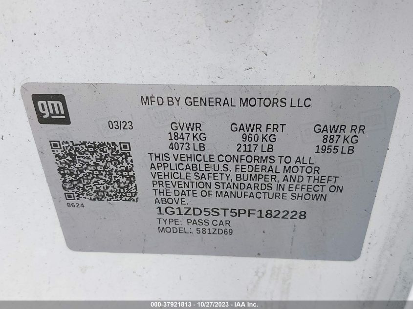 2023 CHEVROLET MALIBU FWD 1LT - 1G1ZD5ST5PF182228
