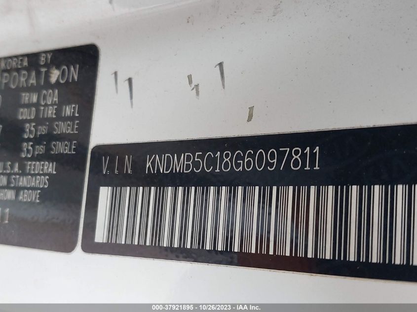 2016 KIA SEDONA LX - KNDMB5C18G6097811