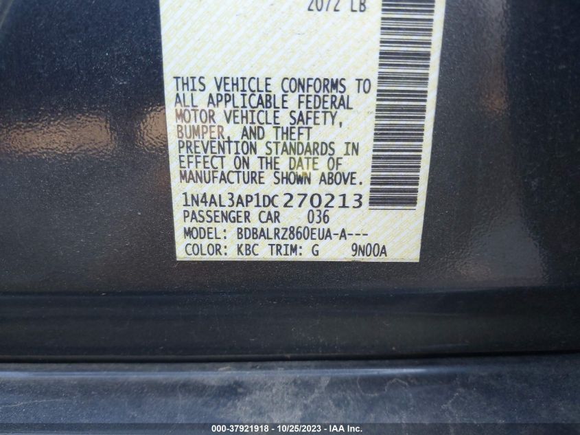 2013 NISSAN ALTIMA 2.5 S - 1N4AL3AP1DC270213