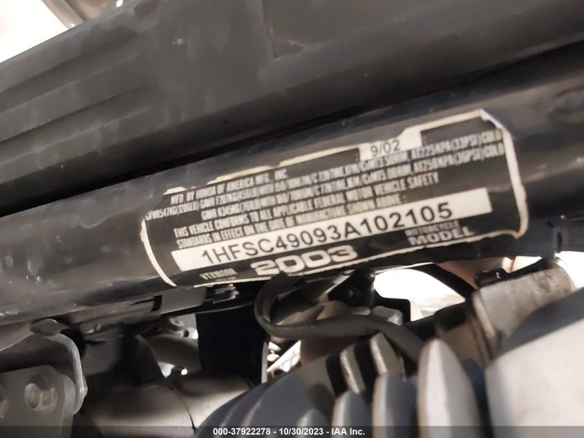 2003 HONDA VTX1800 R 1HFSC49093A102105