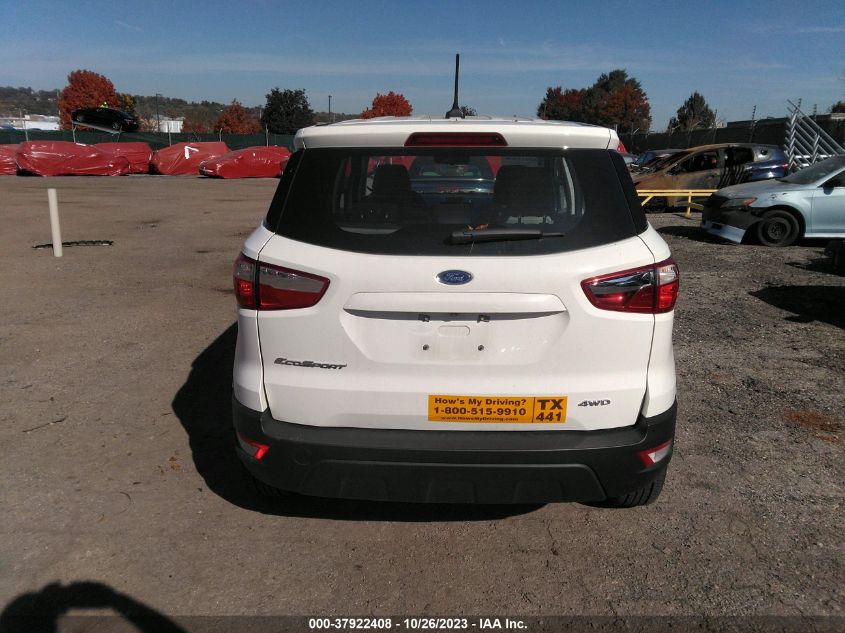 2022 FORD ECOSPORT S - MAJ6S3FL7NC466849