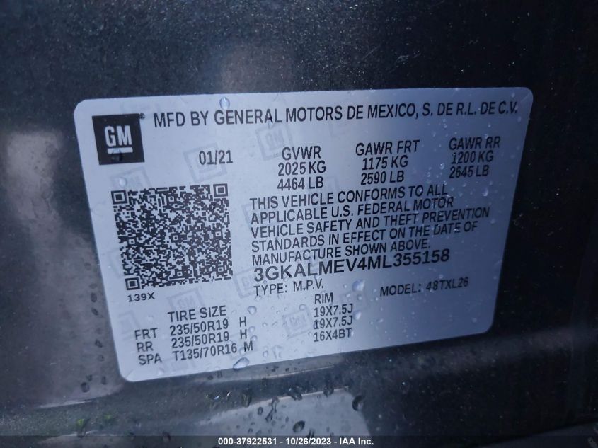 2021 GMC TERRAIN SLE - 3GKALMEV4ML355158