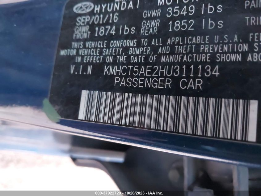 2017 HYUNDAI ACCENT SE - KMHCT5AE2HU311134