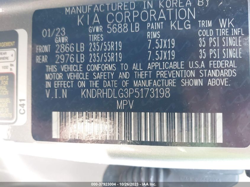 2023 KIA SORENTO HYBRID EX KNDRHDLG3P5173198