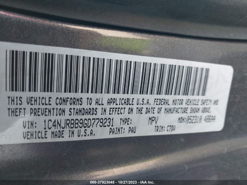 2016 JEEP PATRIOT SPORT - 1C4NJRBB9GD779231