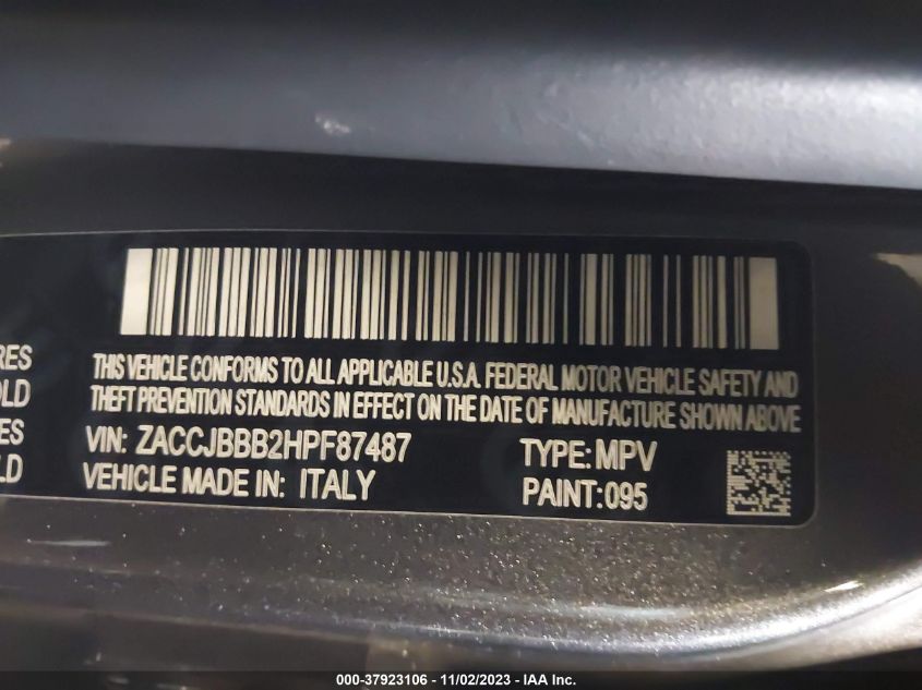 2017 JEEP RENEGADE LATITUDE - ZACCJBBB2HPF87487
