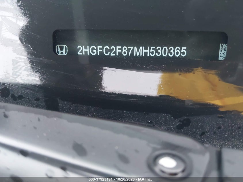 VIN 2HGFC2F87MH530365 2021 HONDA CIVIC SEDAN SPORT