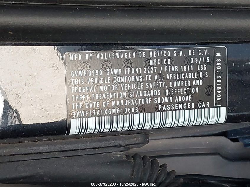 2016 VOLKSWAGEN BEETLE COUPE 1.8T WOLFSBURG EDITION - 3VWF17ATXGM610663