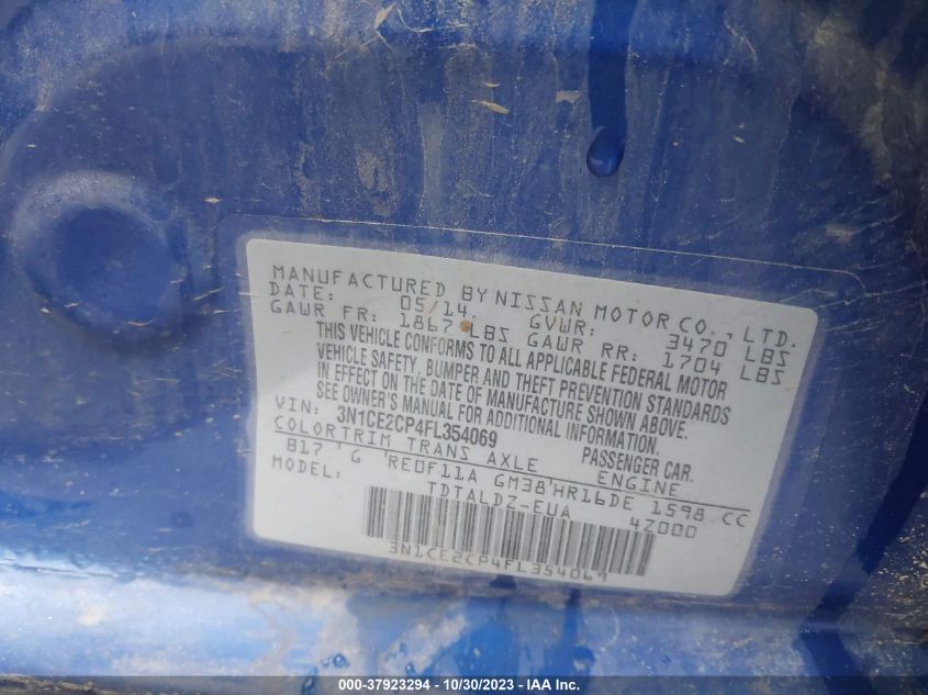 2015 NISSAN VERSA NOTE S/S PLUS/SV/SR/SL - 3N1CE2CP4FL354069