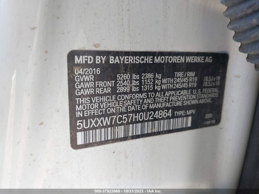 2017 BMW X4 M40I - 5UXXW7C57H0U24864