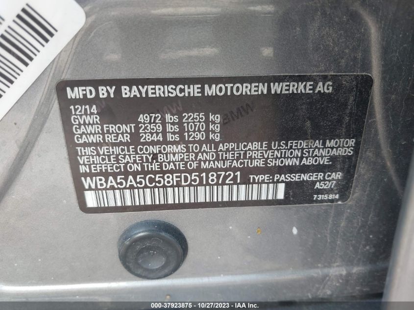 2015 BMW 528I - WBA5A5C58FD518721