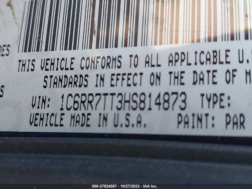2017 RAM 1500 BIG HORN - 1C6RR7TT3HS814873