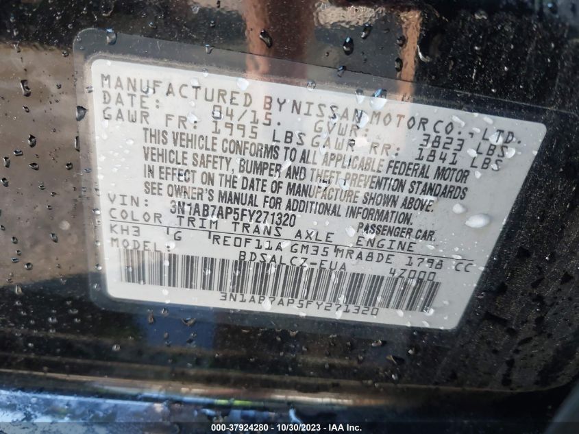 2015 NISSAN SENTRA S - 3N1AB7AP5FY271320