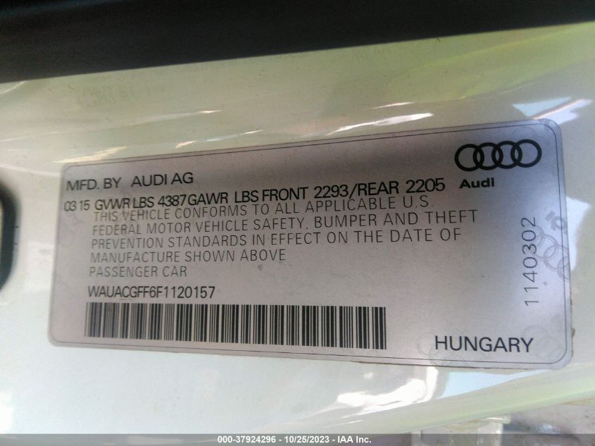 VIN WAUACGFF6F1120157 2015 AUDI A3 no.9