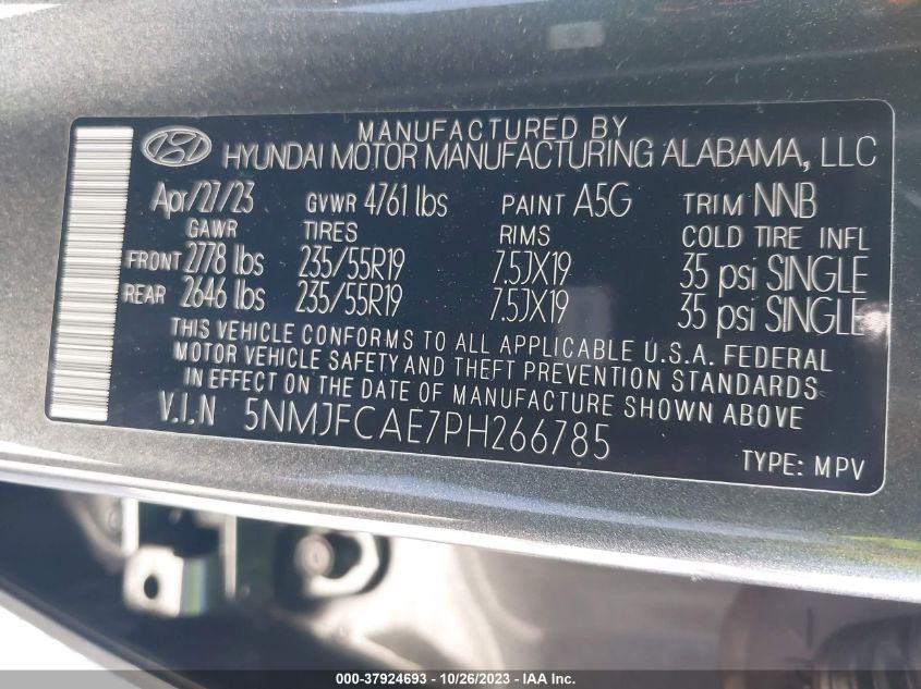2023 HYUNDAI TUCSON SEL - 5NMJFCAE7PH266785