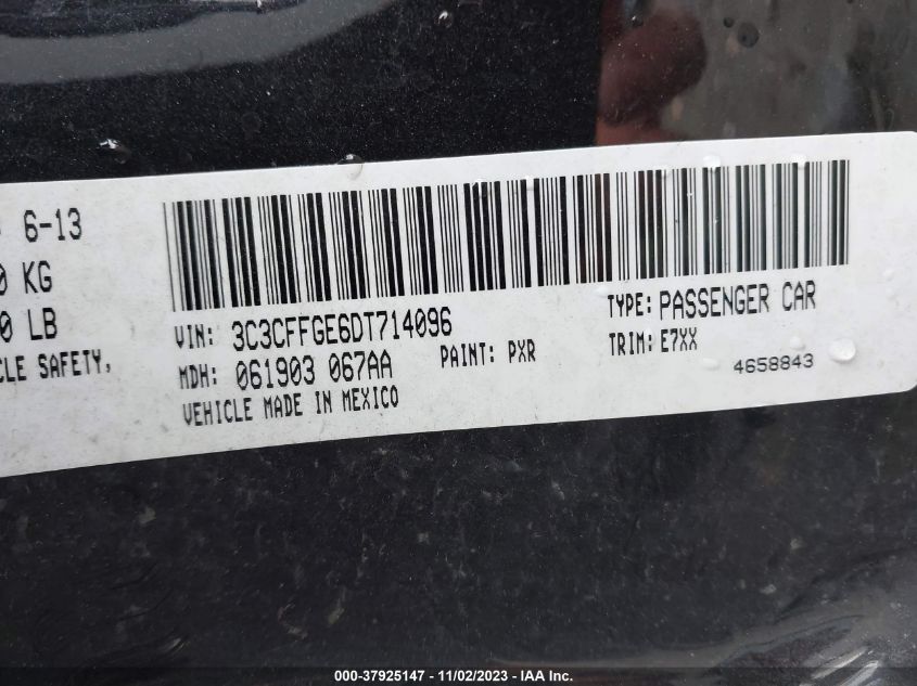 2013 FIAT 500E BATTERY ELECTRIC 3C3CFFGE6DT714096