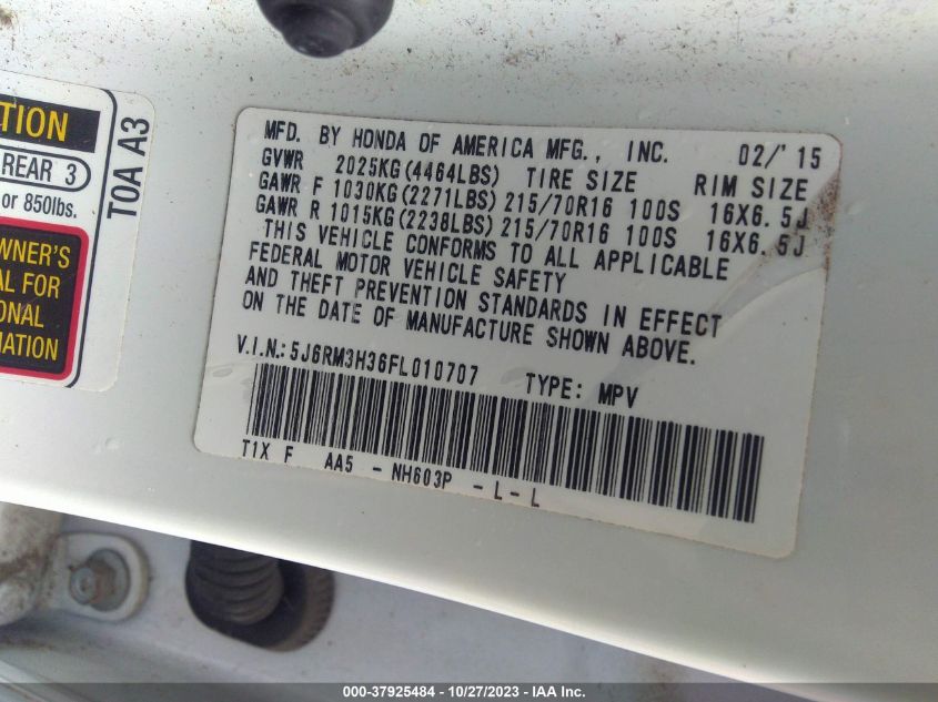 2015 HONDA CR-V LX - 5J6RM3H36FL010707